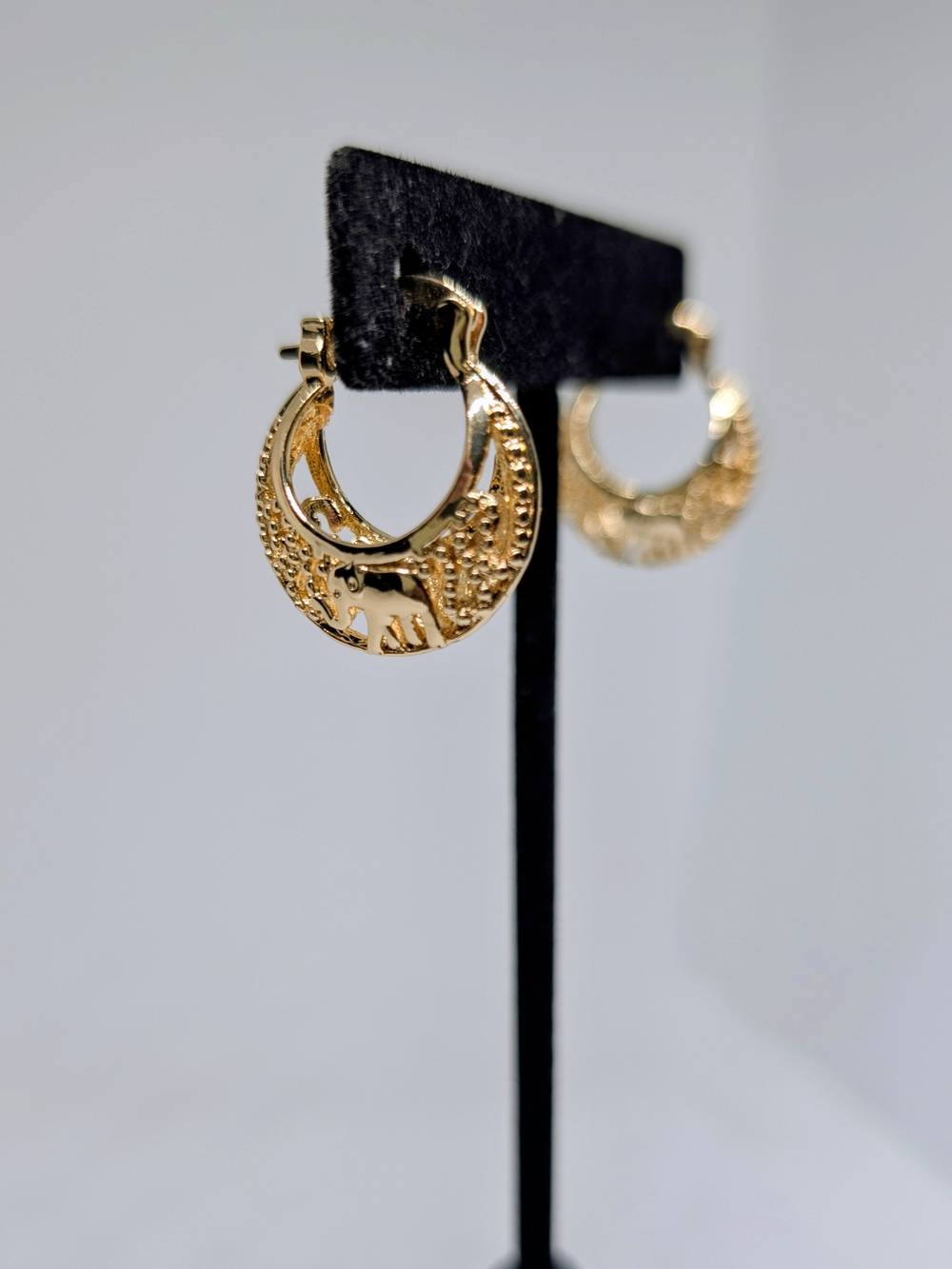 Gold Elephant Hoop Earrings - Women Jewelry